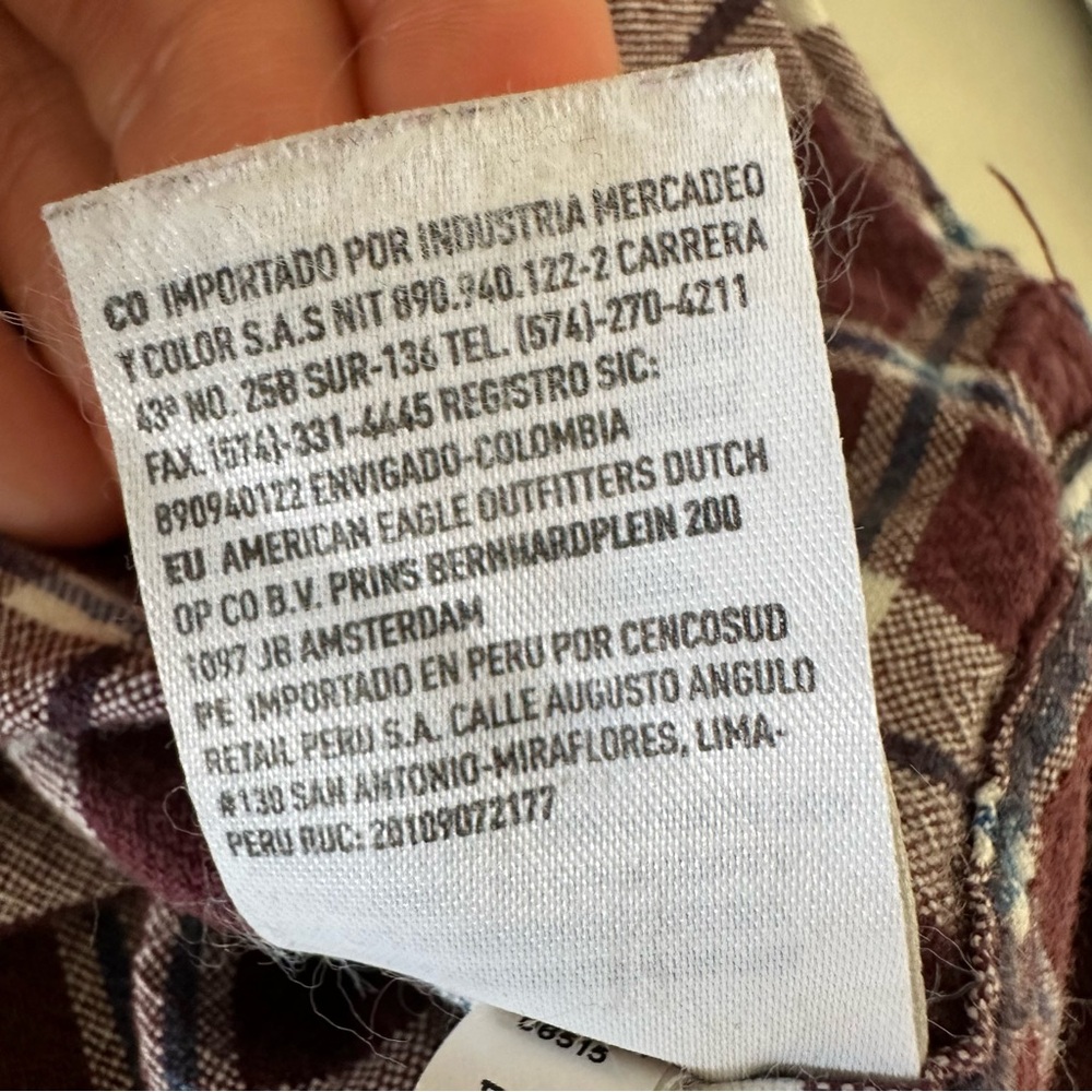 American Eagle Outfitters Maroon and White Plaid Shirt XL - Picture 8 of 10
